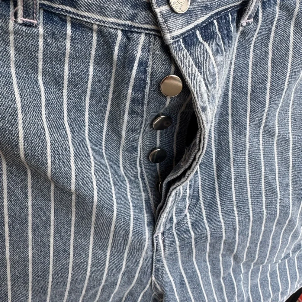 Dior Blue and White Pinstripe Denim Shorts - Picture 7 of 8